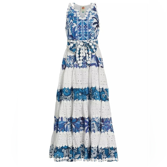 Farm Rio Floral Eyelet Maxi Dress - Picture 5 of 13